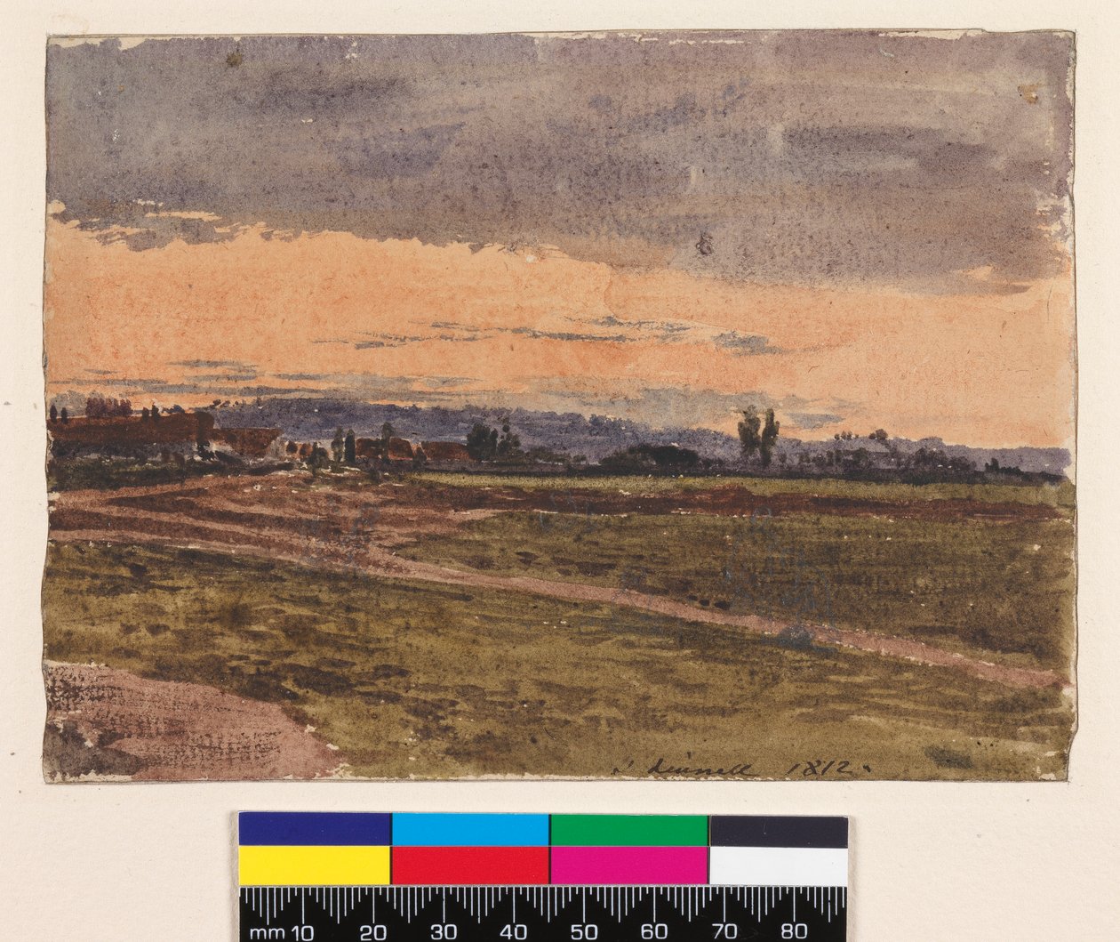 Recto: Tramonto. Verso: Uno schizzo per lo stesso soggetto da John Linnell