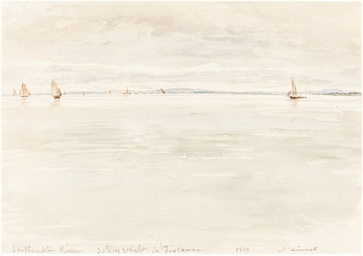 Barche a Vela sul Fiume Southampton da John Linnell