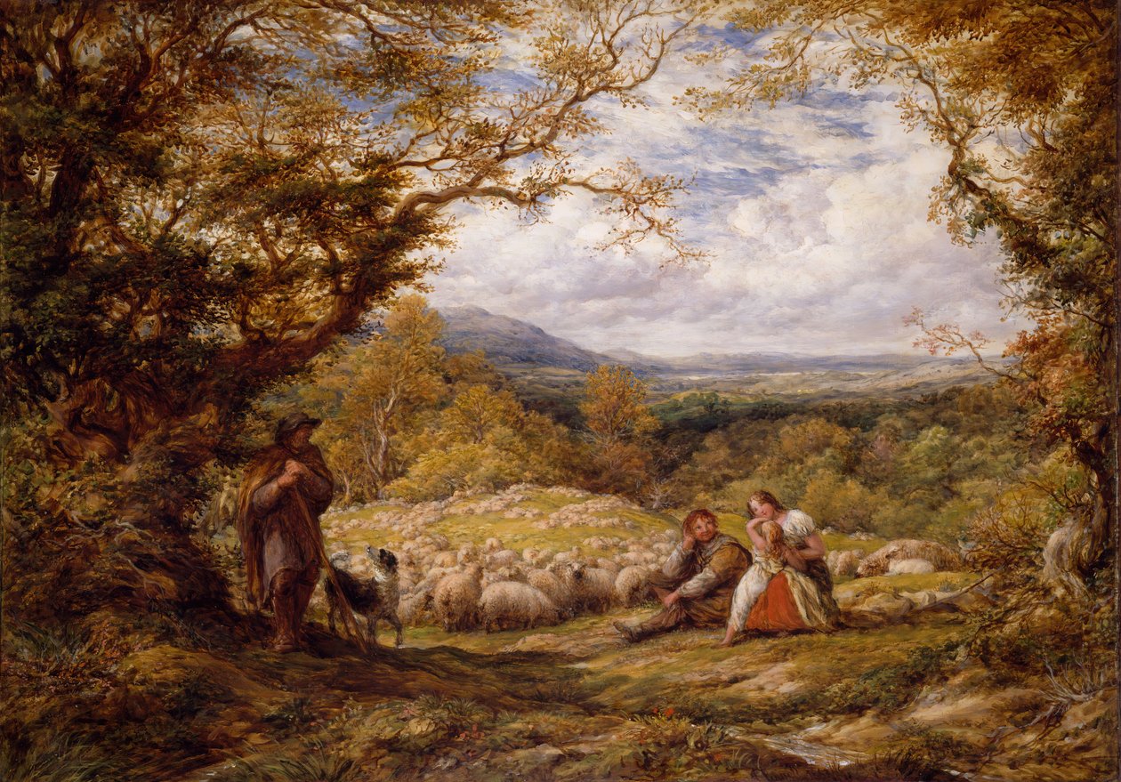 La guida delle pecore, 1863 da John Linnell