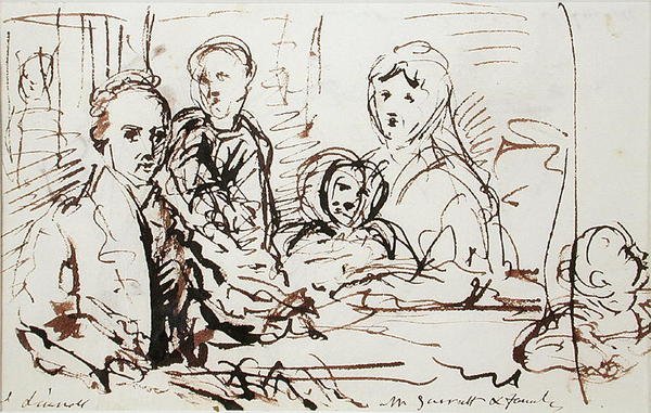 William Albin Garratt e famiglia, c.1830 da John Linnell