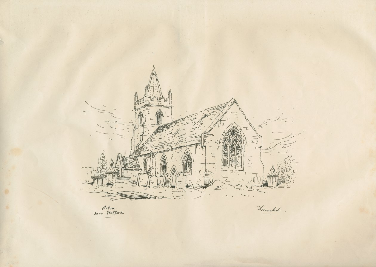 Chiesa di Acton Trussell, 19° secolo da John Louis Petit