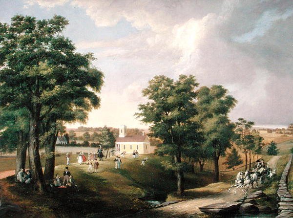 Vista della scuola a Greens Farms da John Ludlow Morton