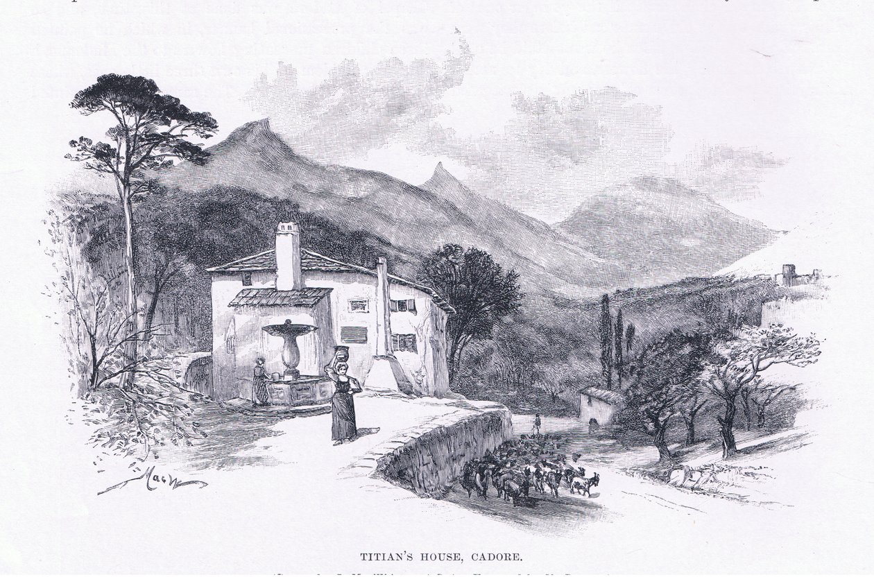 Casa di Tiziano, Cadore, da The Magazine of Art 1893, Cassell and Company da John MacWhirter