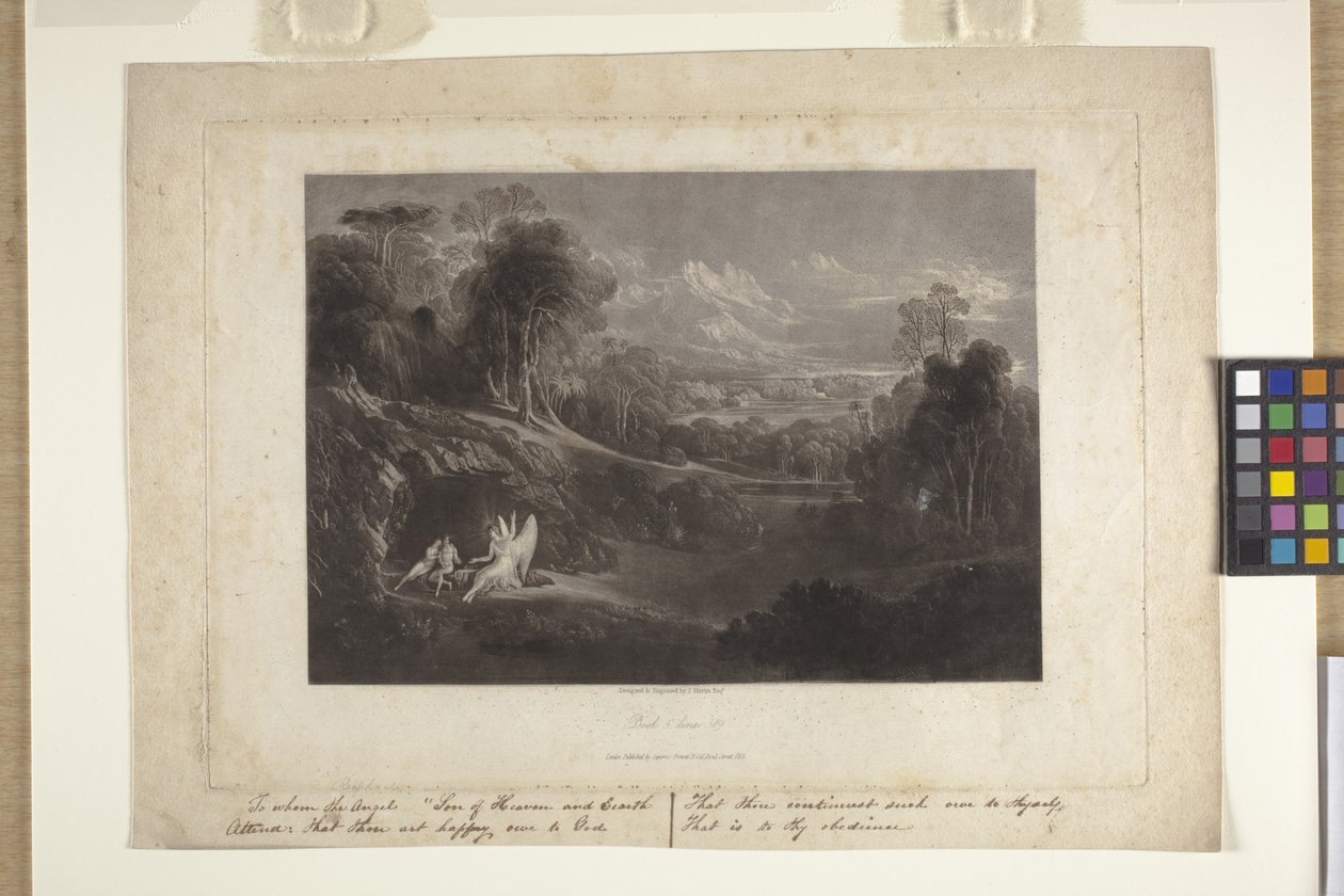 Raffaello che conversa con Adamo ed Eva (mezzatinta) da John Marin