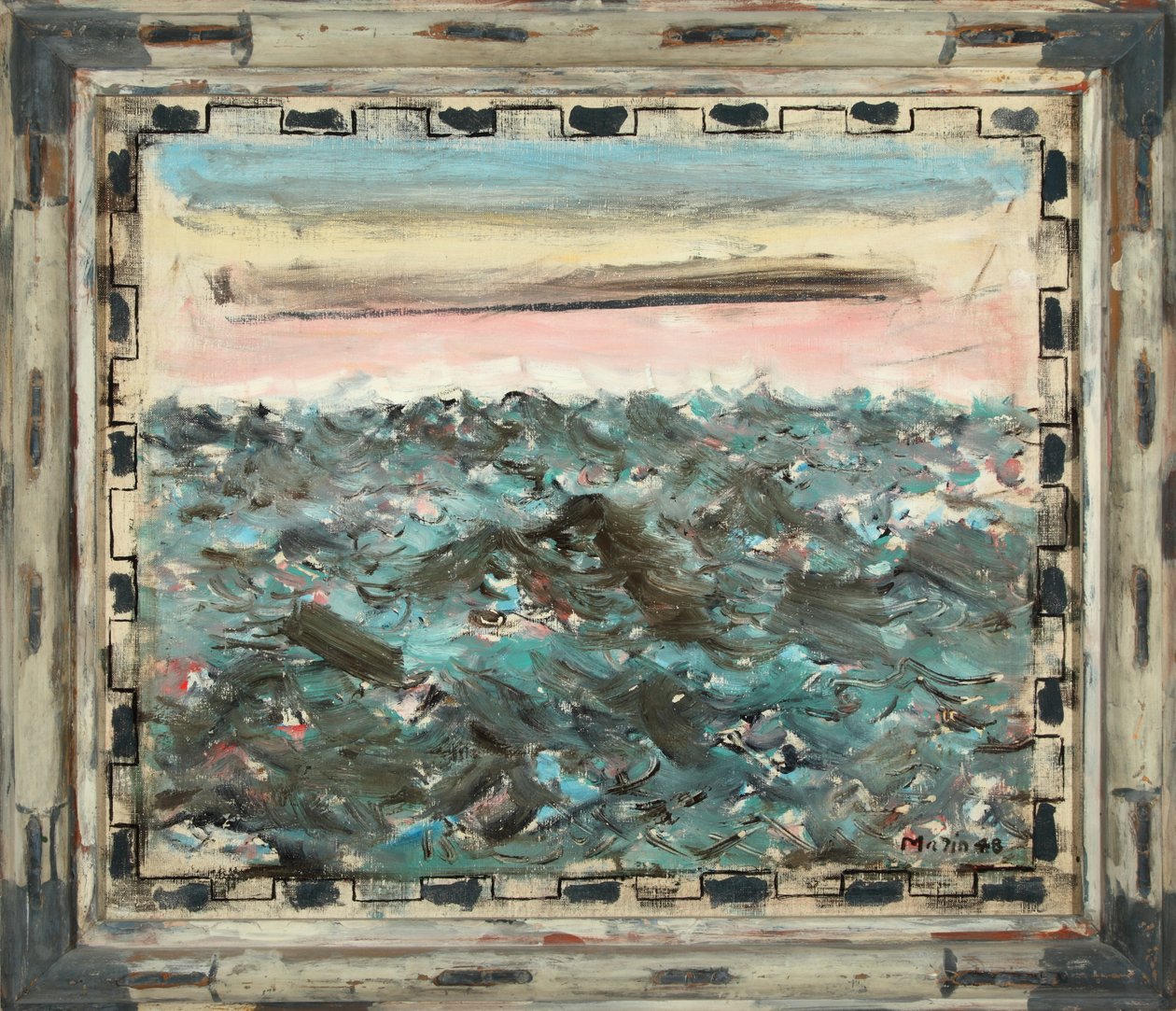 Mare, rosso chiaro e blu ceruleo 1948 (Olio su tela) da John Marin