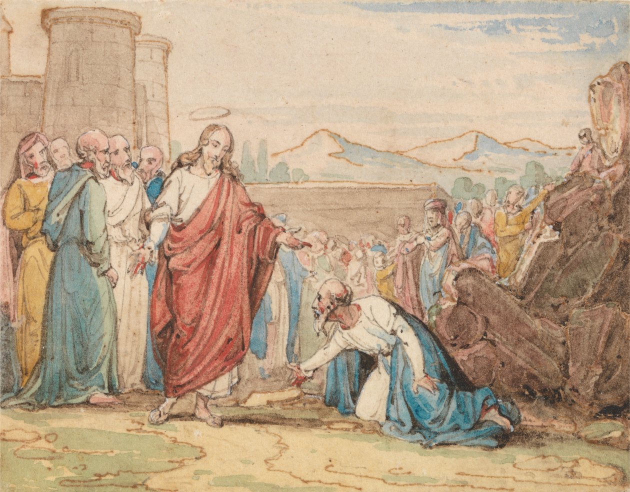 Un Uomo Anziano che Supplica Cristo da John Martin