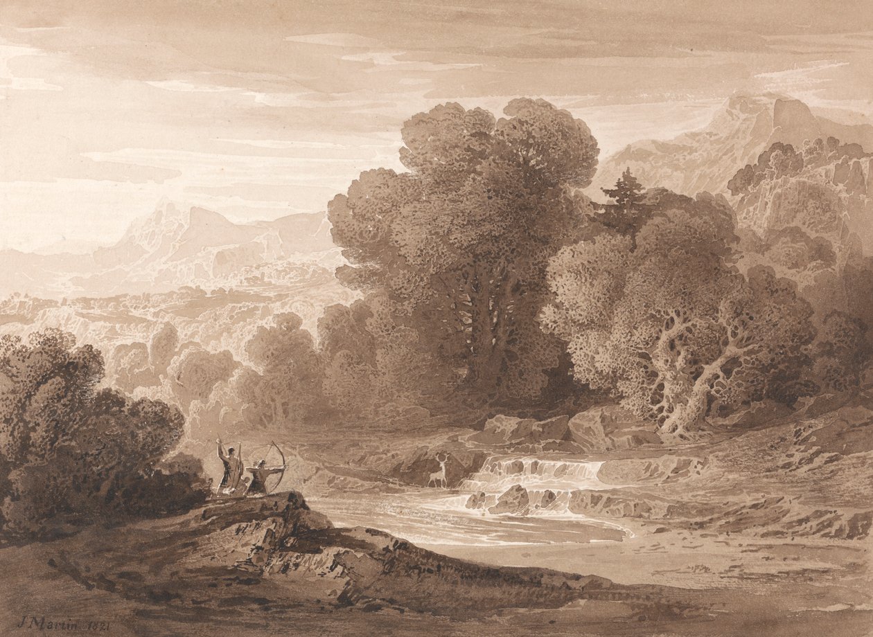 Arcieri che inseguono un cervo da John Martin