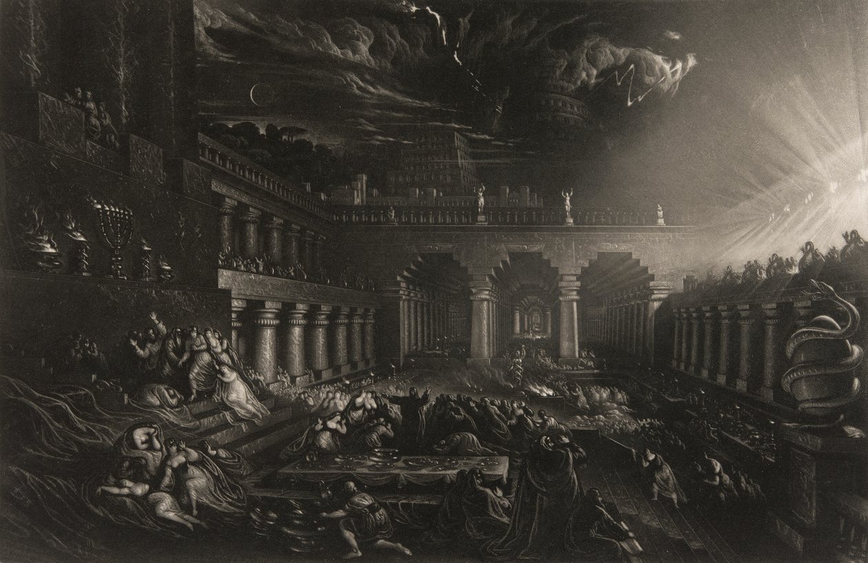 Il banchetto di Belshazzar, da Illustrazioni della Bibbia da John Martin