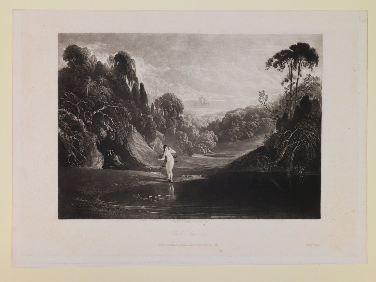 Eva alla fontana (Libro 4, verso 453), da «Paradiso perduto» da John Martin