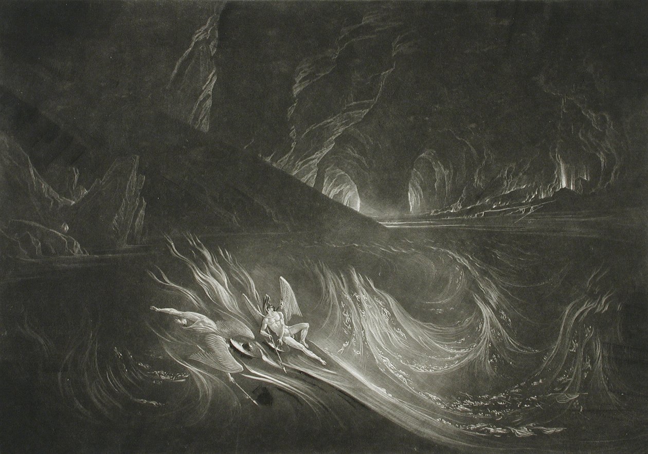 Lucifero sul lago ardente da John Martin