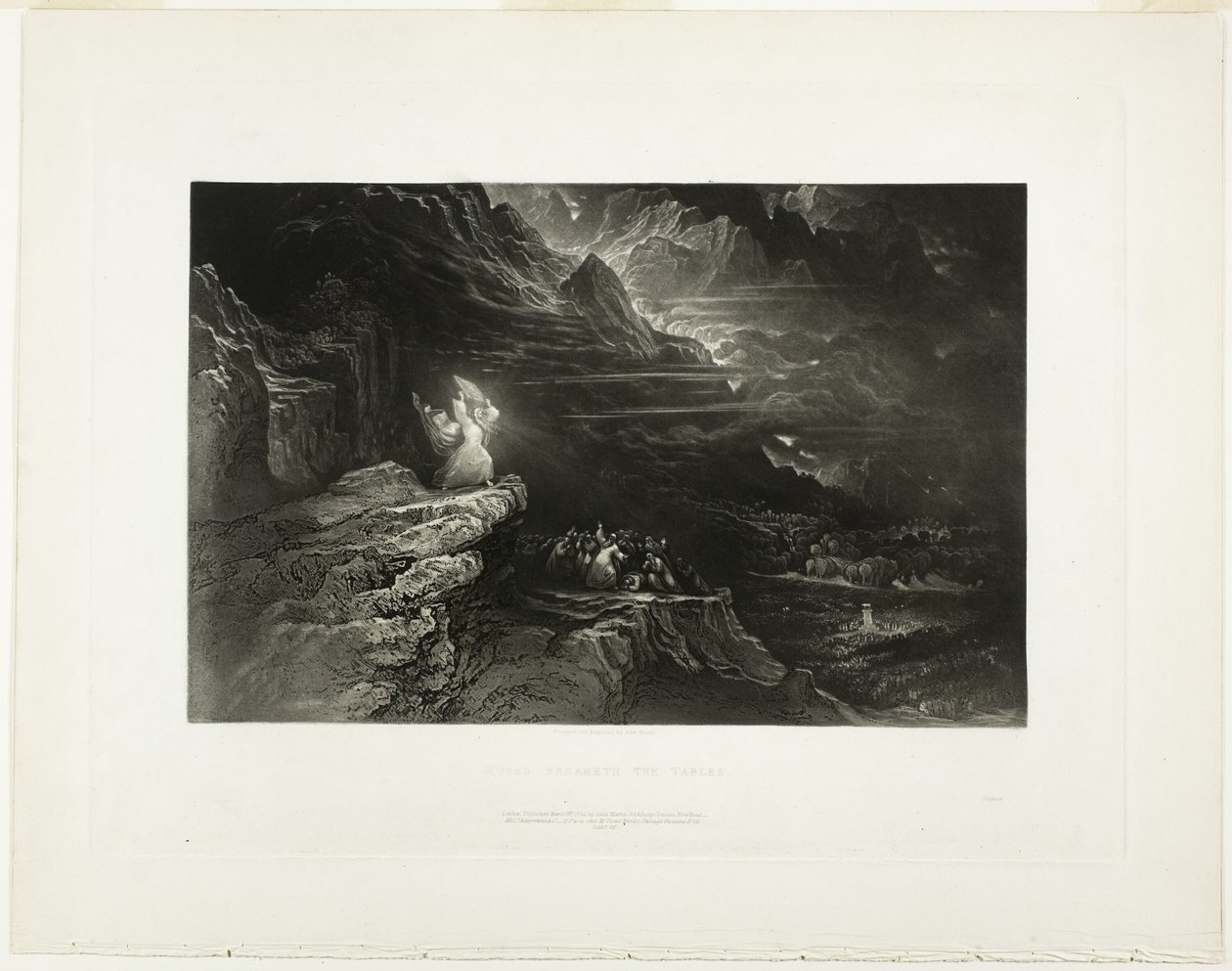 Mosè rompe le tavole, da Illustrazioni della Bibbia da John Martin