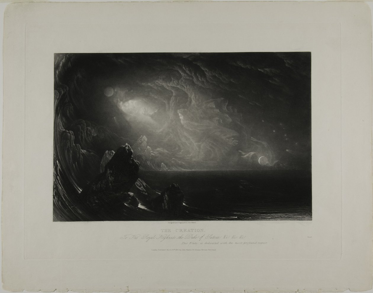 La Creazione, da Illustrazioni della Bibbia da John Martin