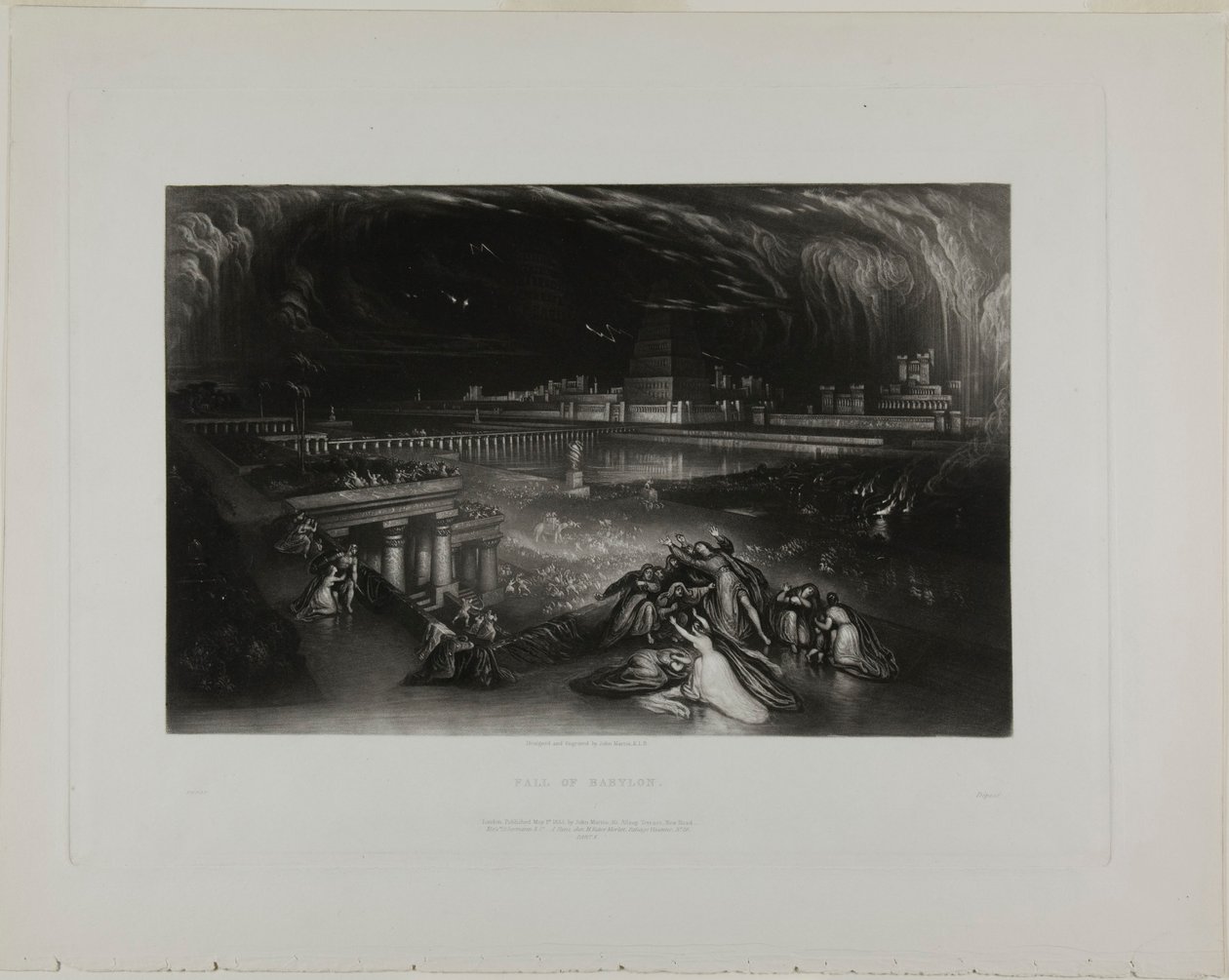 La caduta di Babilonia, da Illustrazioni della Bibbia da John Martin