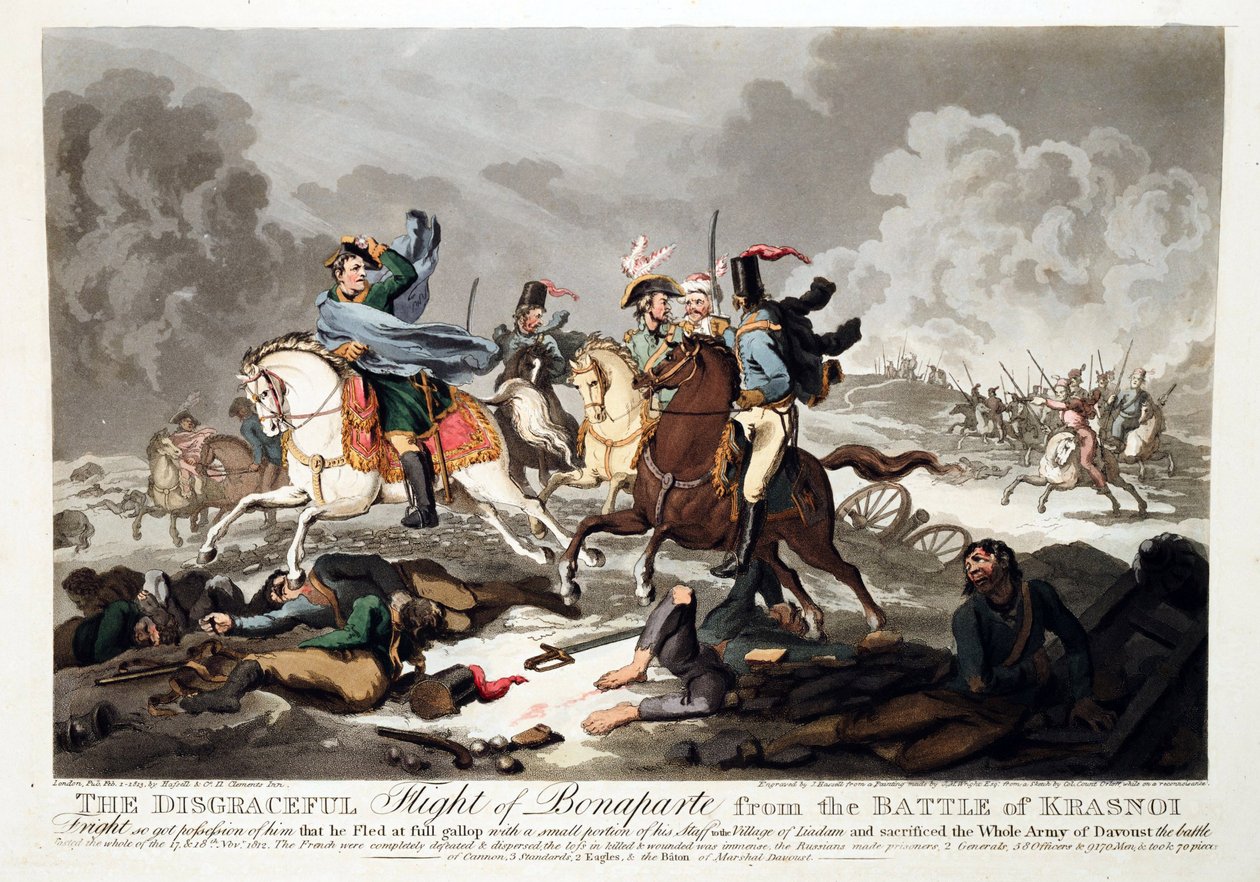 La fuga di Bonaparte dalla battaglia di Krasnoi da John Massey Wright