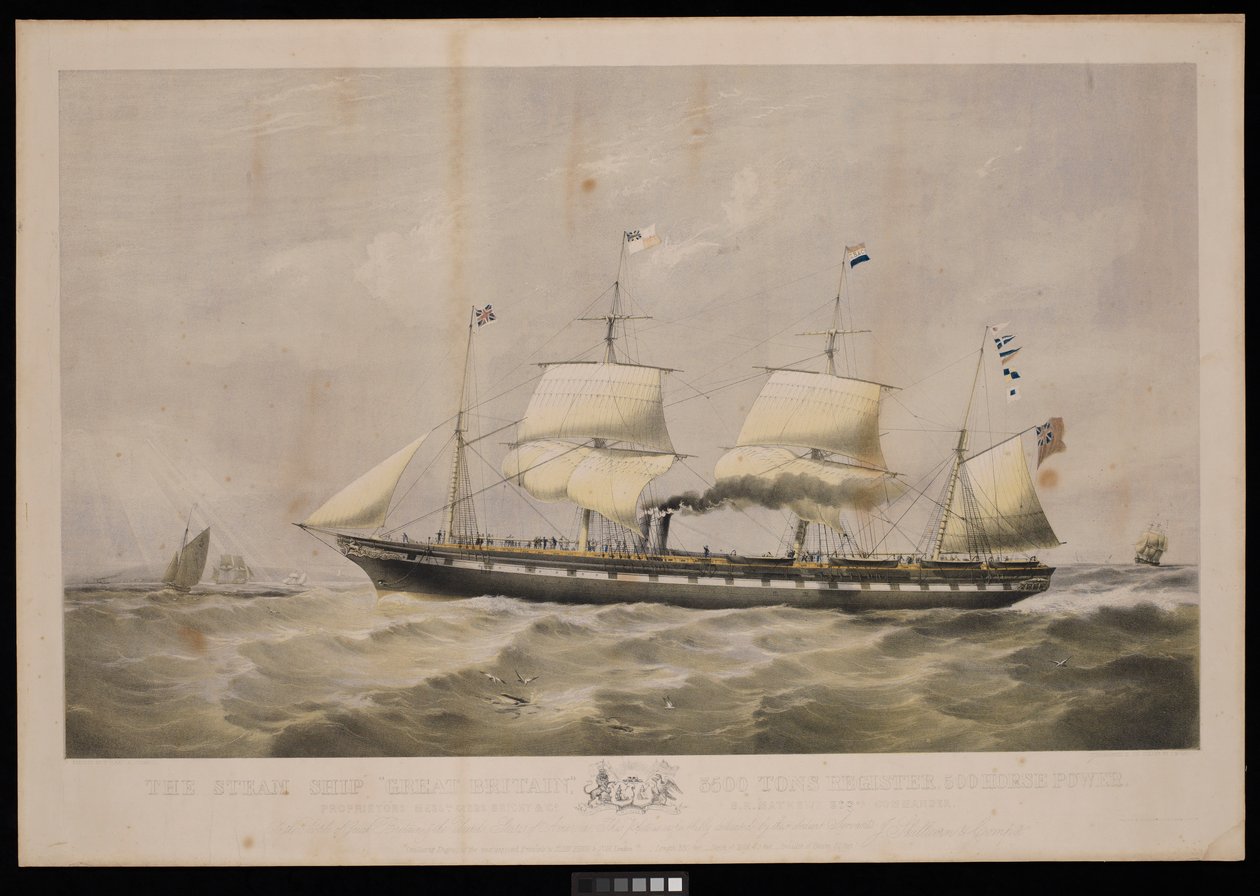 Il piroscafo Great Britain... Proprietari Messrs Gibbs & Co... Al popolo della Gran Bretagna e degli Stati Uniti d