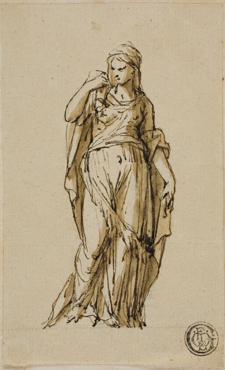 Figura femminile in piedi che si gira a sinistra da John Michael Rysbrack