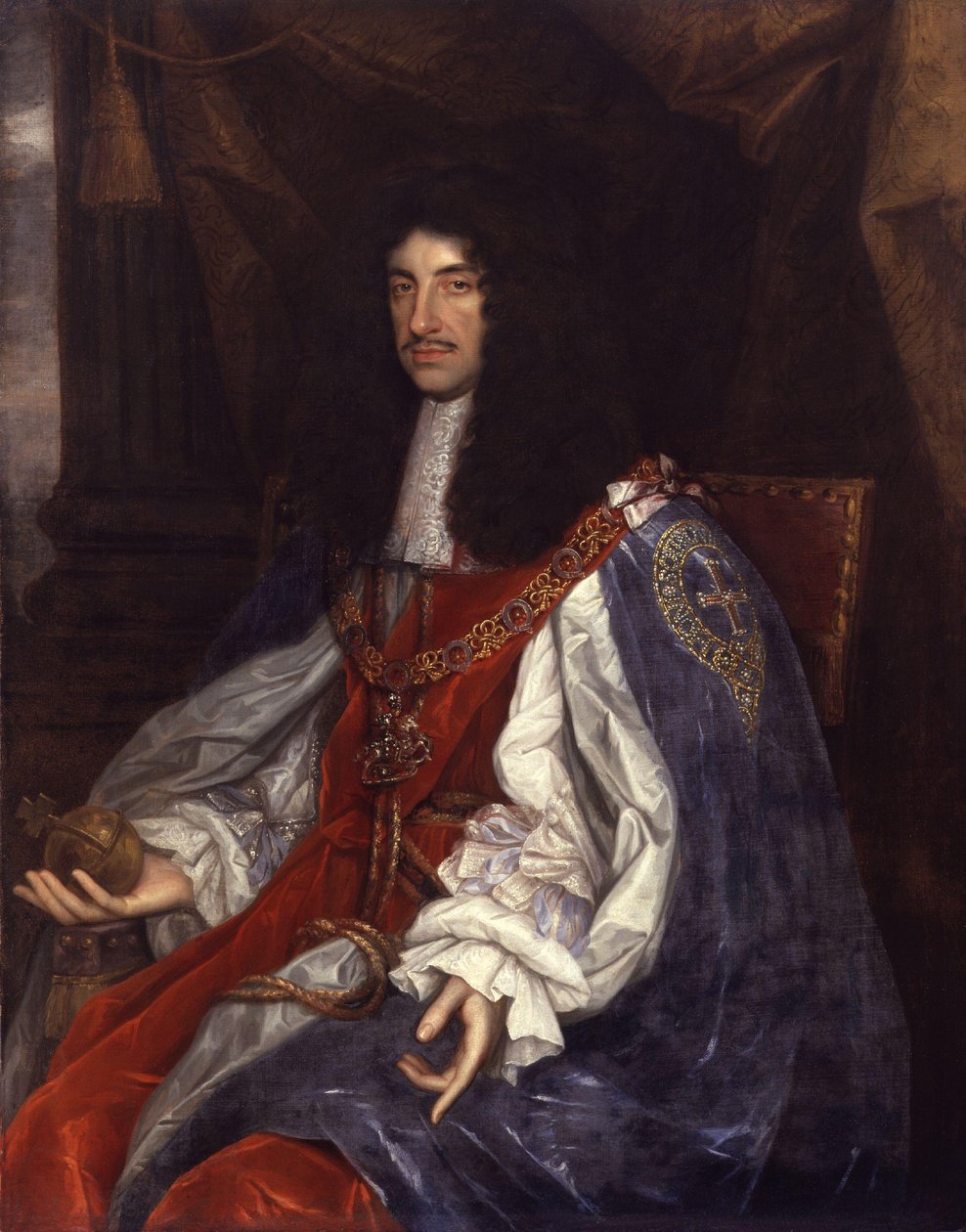 Ritratto di Carlo II in abito da giarrettiera da John Michael Wright