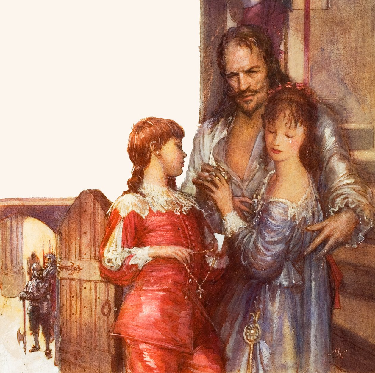 Carlo I si congeda dai suoi figli (gouache su carta) da John Millar Watt