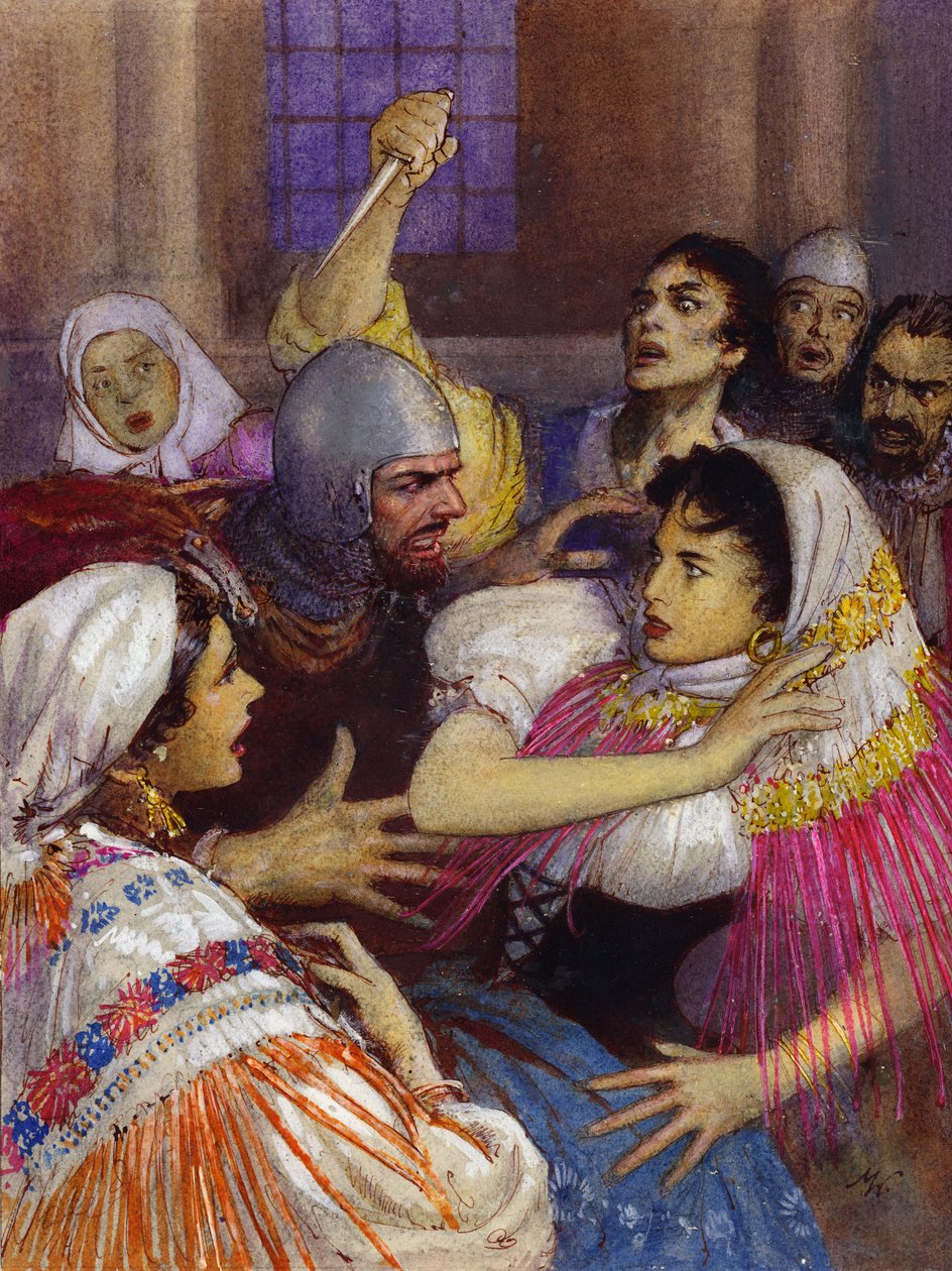 Massacro dei Vespri Siciliani (gouache su carta) da John Millar Watt