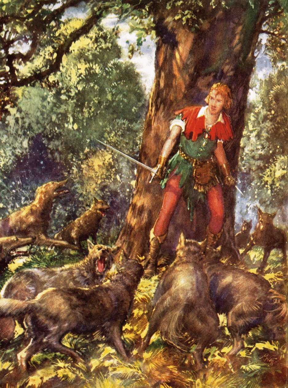 Robin Hood intrappolato dai lupi da John Millar Watt