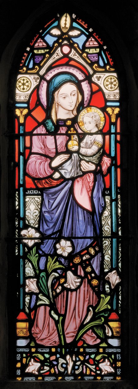Dover, St Mary In Castro, Lavers & Barraud, John Millner Allen (1827-1902), Madonna e Bambino, 1861, adattato da Gilbert Scott da John Millner Allen