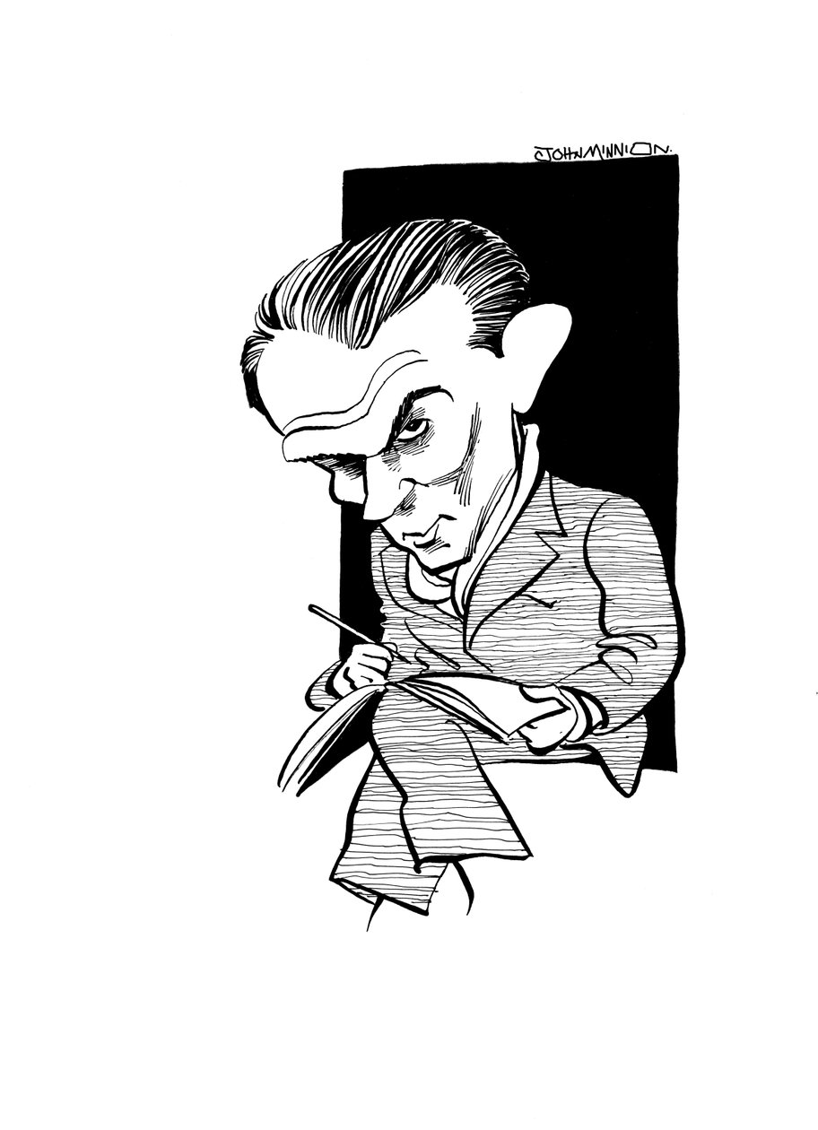 Caricatura di Bruno Schulz, scrittore, grafico e critico letterario polacco: 12 luglio 1892 - 19 novembre 1942 da John Minnion