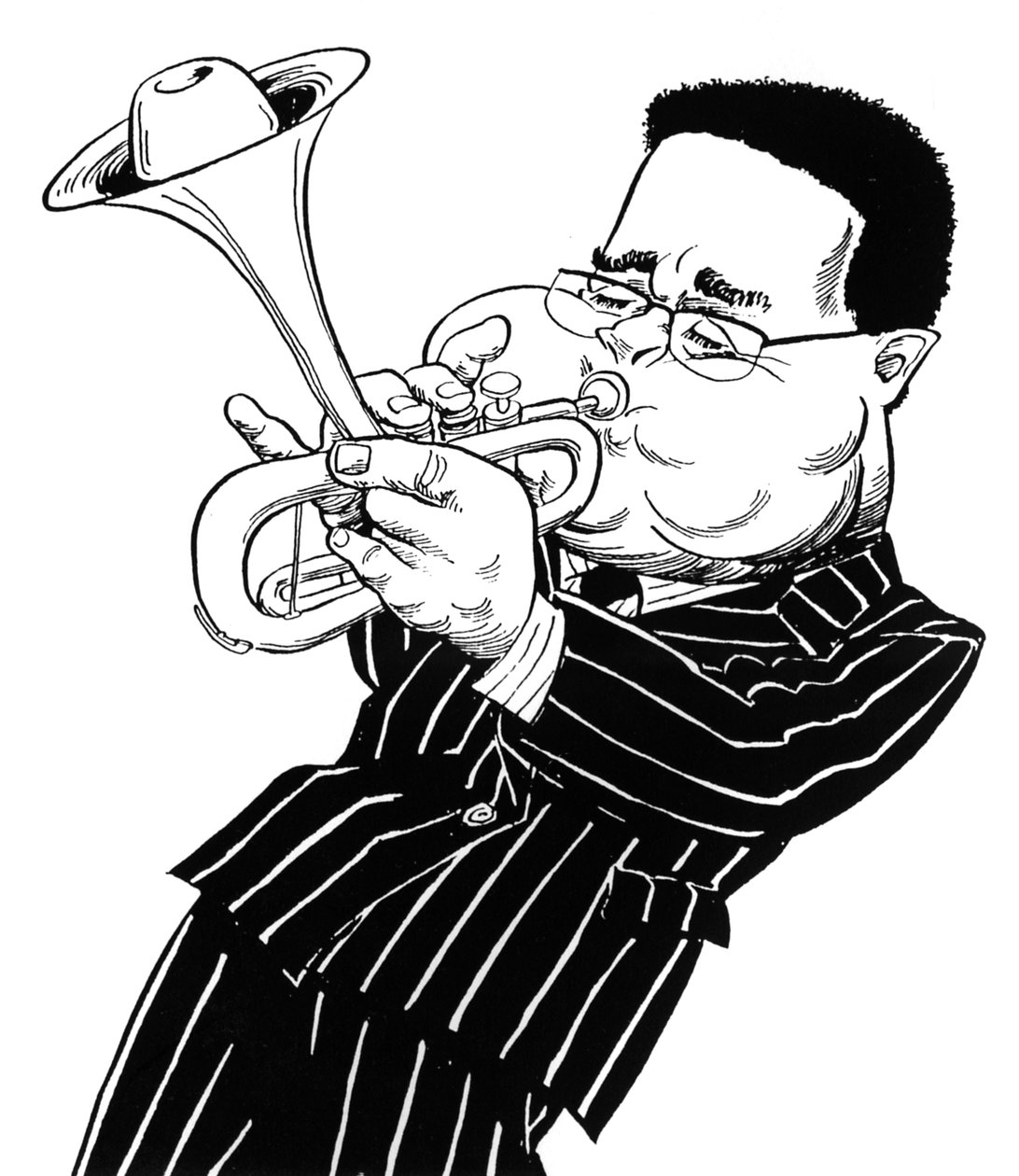 Dizzy Gillespie (John Birks Gillespie), caricatura di John Minnion da John Minnion