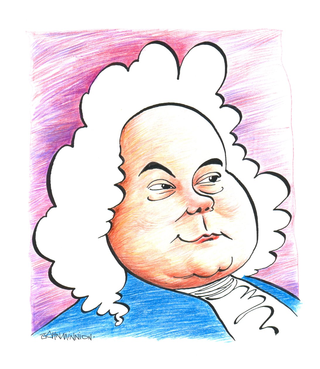 Georg Friedrich - George Frideric Handel - caricatura del compositore tedesco (poi inglese) John Minnion da John Minnion