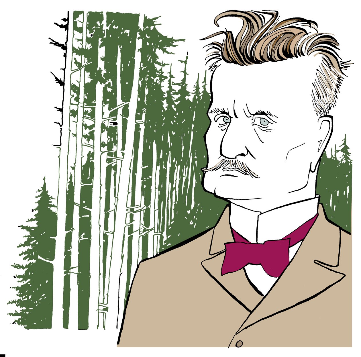 Jean Sibelius sullo sfondo dei boschi finlandesi da John Minnion