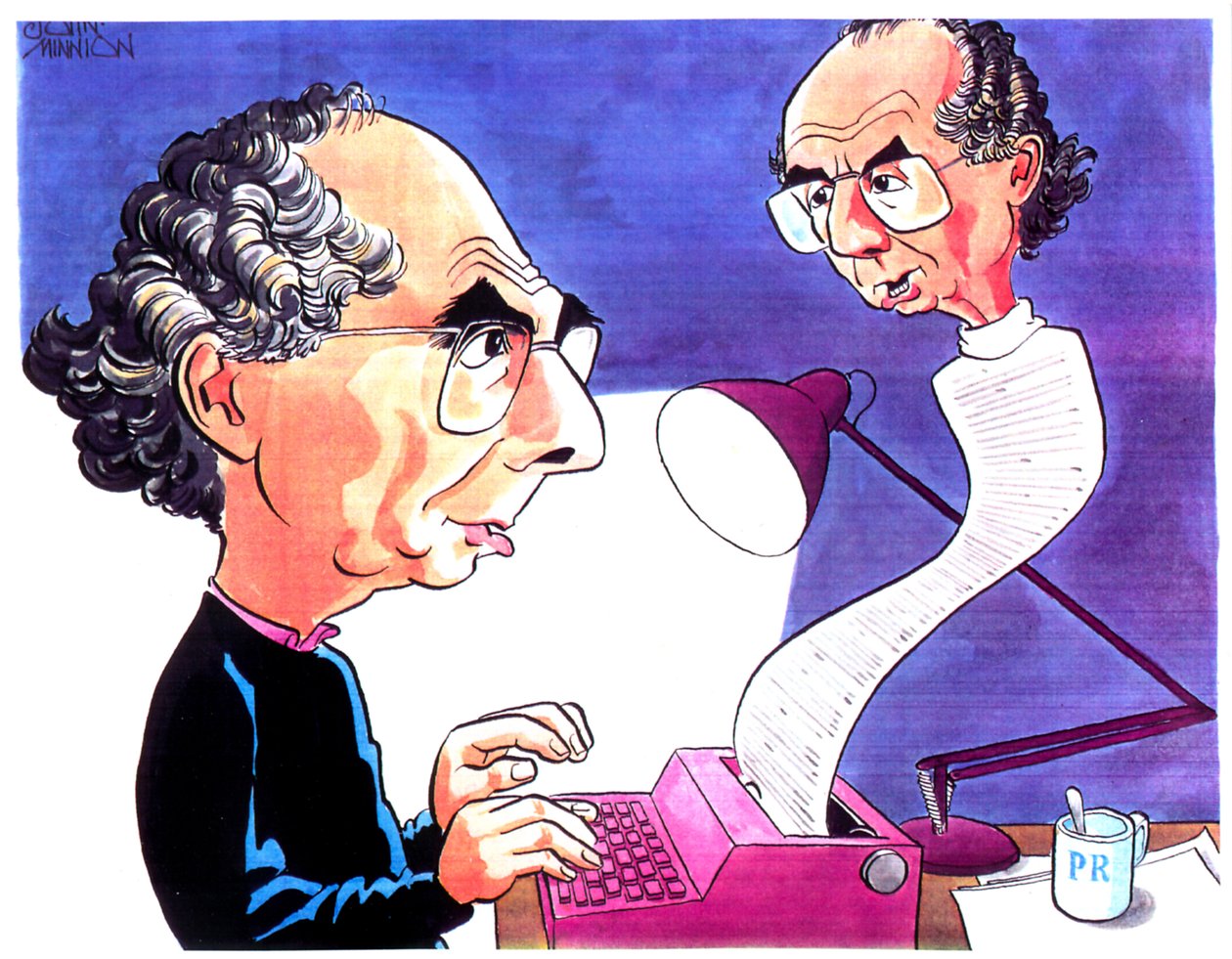 Caricatura di Philip Roth da John Minnion