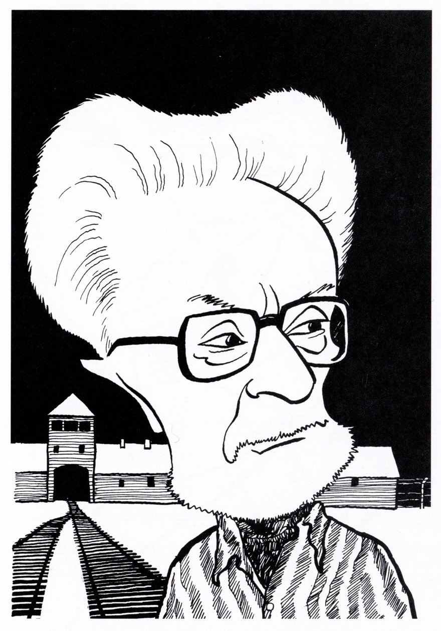 Primo Levi, caricature da John Minnion