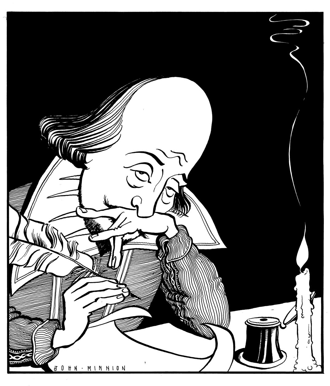 William Shakespeare che scrive una commedia di John Minnion da John Minnion