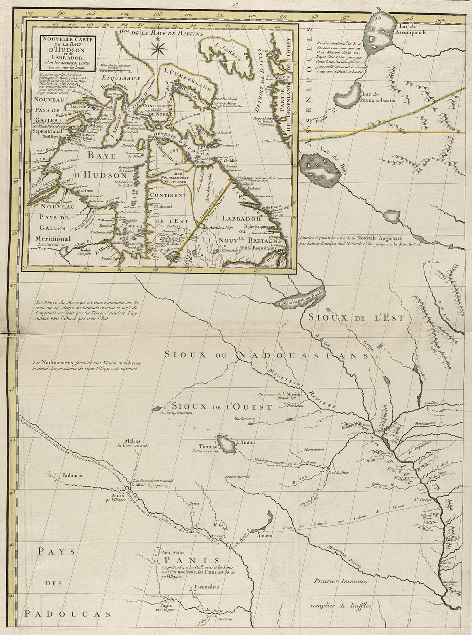 Mappa dei domini britannici e francesi in America, 1756 da John Mitchell