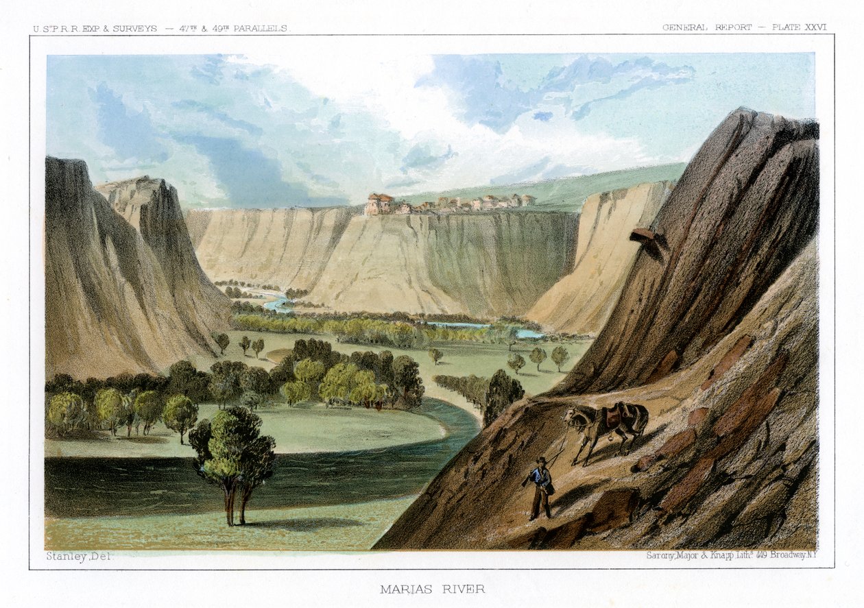 Il fiume Marias, Montana, USA, 1856 da John Mix Stanley