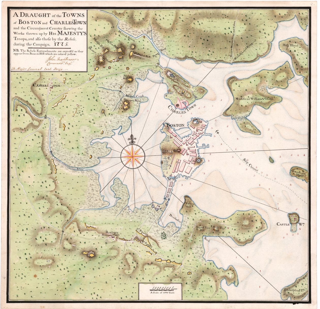 Mappa di Boston di Montresor da John Montresor