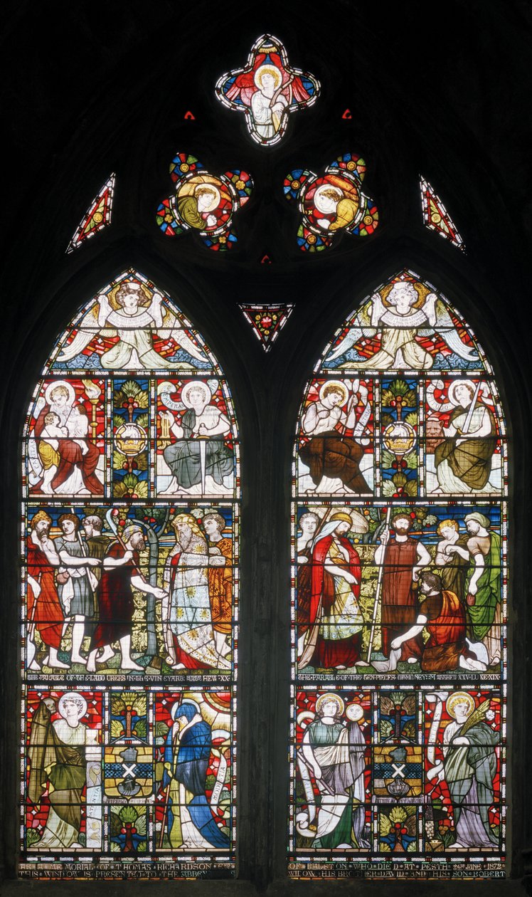 Abbazia di Paisley, Cottire & Co, attribuito a John Moyr Smith, Temperanza, Fede ecc., 1873 da John Moyr attr.to Smith