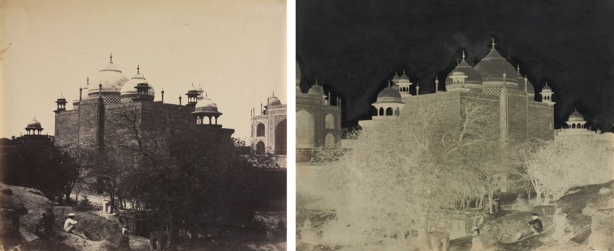 Taj Mahal, vista posteriore della casa di riposo, con figura da John Murray