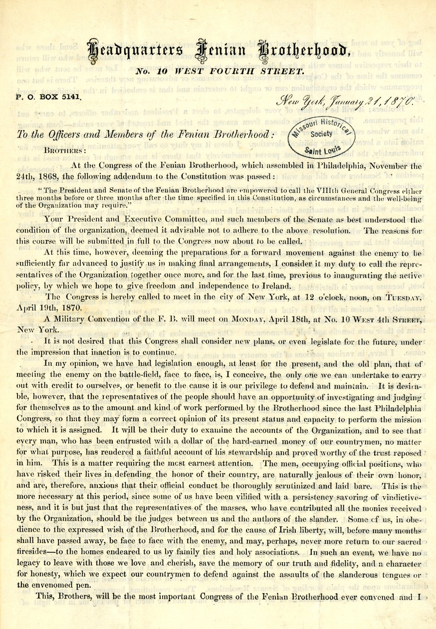 Lettera circolare di John O