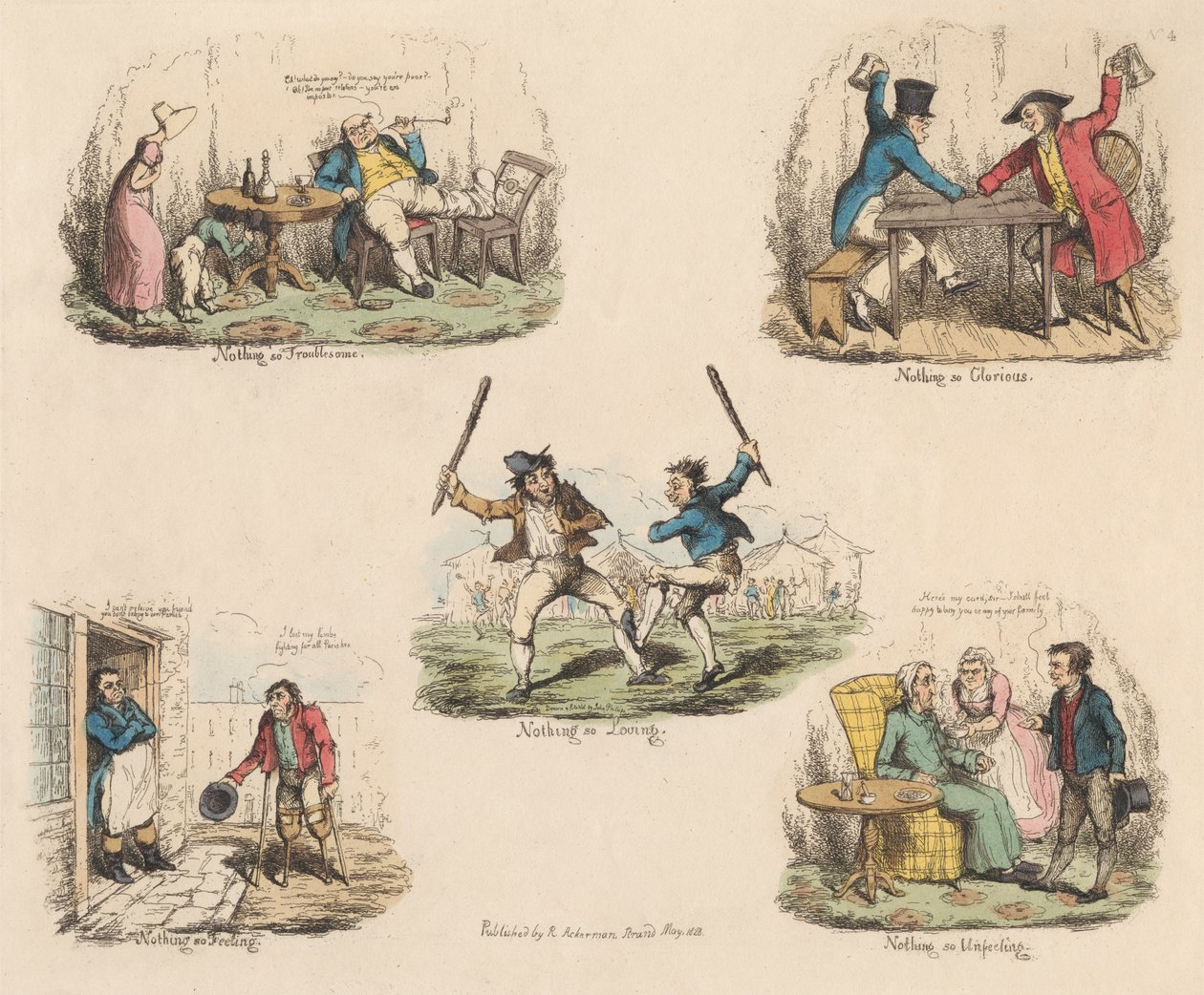 Serie di quattro: Molto rumore per nulla o illustrazioni di vecchi detti da John Phillips