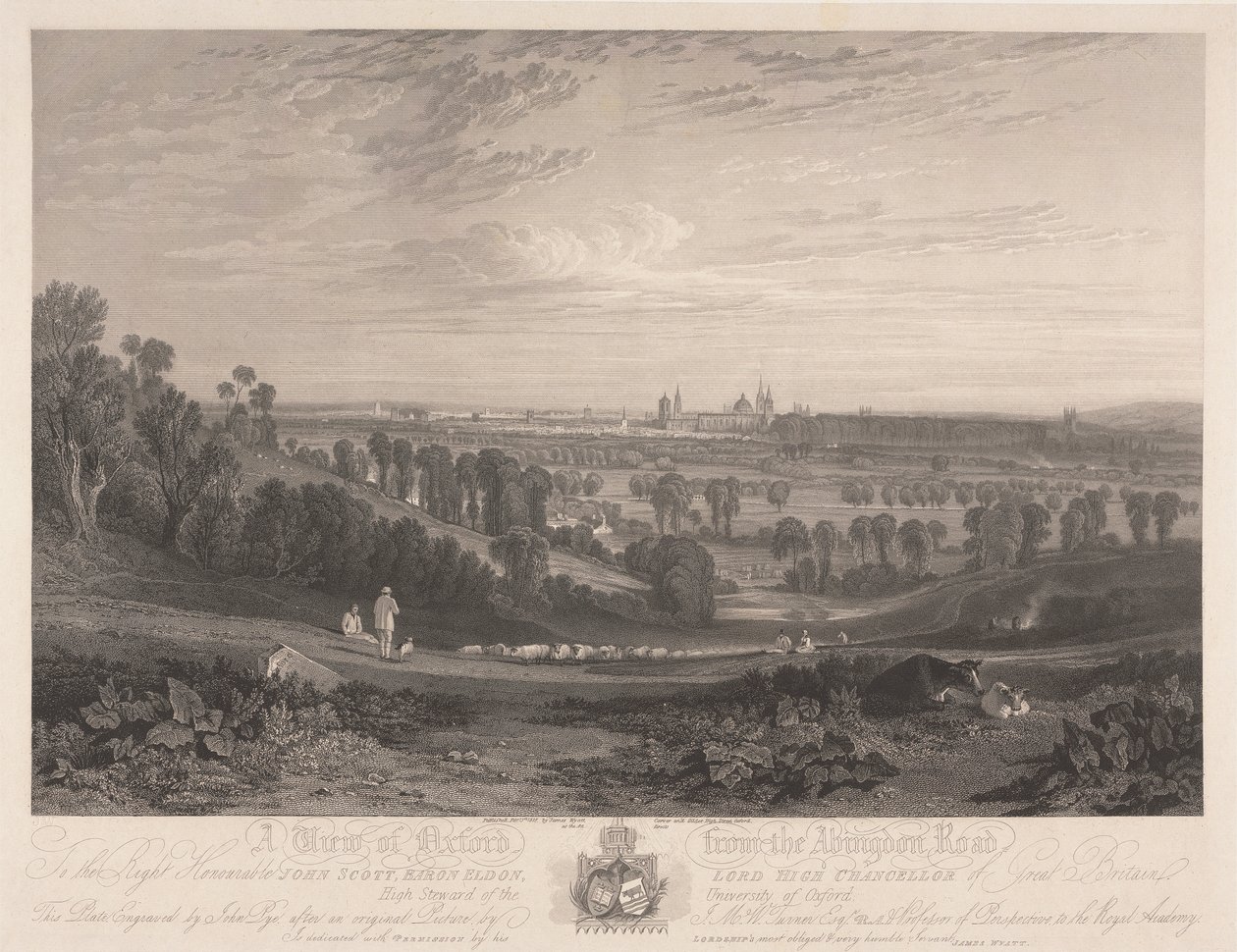 Una vista di Oxford dalla strada di Abingdon da John Pye