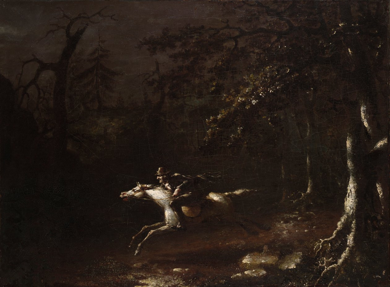 Ichabod Crane in fuga dal Cavaliere Senza Testa da John Quidor