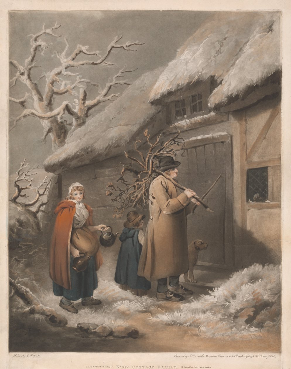 Famiglia in un cottage da John Raphael Smith