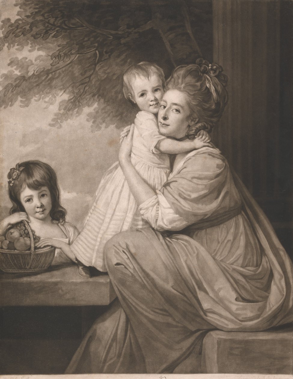La signora Stables e le due figlie Harriet e Maria da John Raphael Smith