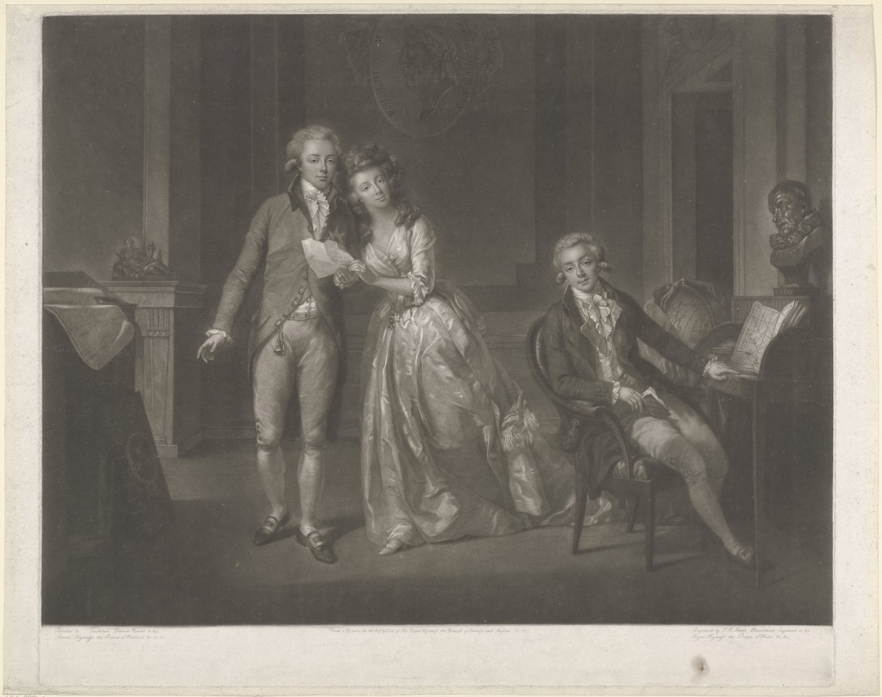 Ritratto di Louise, principessa di Orange-Nassau, Willem I Frederik, re dei Paesi Bassi, e Frederik, principe di Orange-Nassau da John Raphael Smith