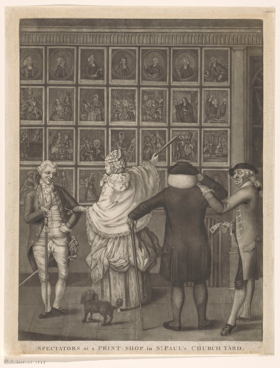Quattro persone davanti alla vetrina della stamperia Carrington Bowles a Londra da John Raphael Smith