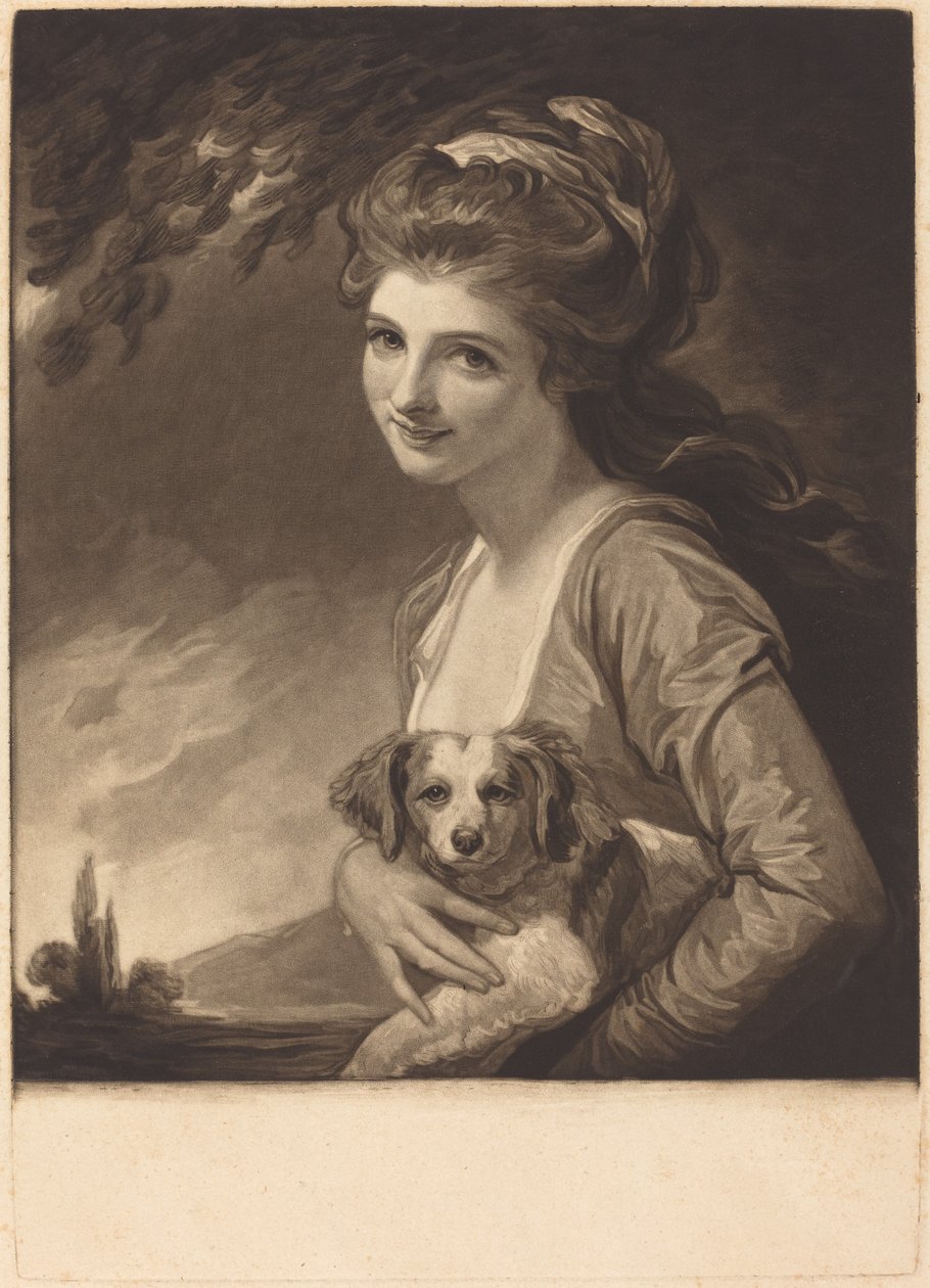 Lady Hamilton come Natura da John Raphael Smith after George Romney