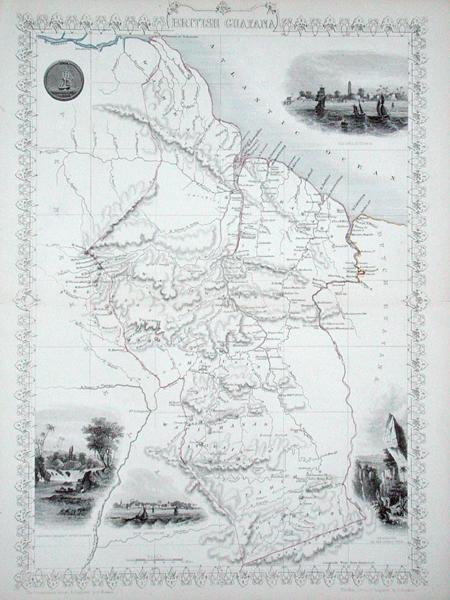 Guyana Britannica, da una Serie di Mappe del Mondo pubblicate da John Tallis & Co., New York & Londra da John Rapkin