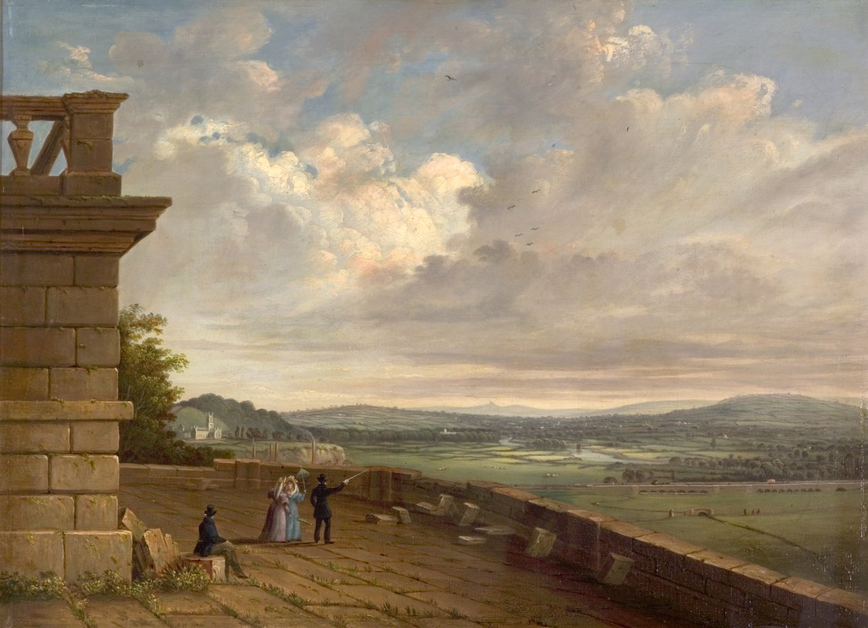 Vista dalla terrazza del castello di Nottingham verso est, c.1845 da John Rawson Walker