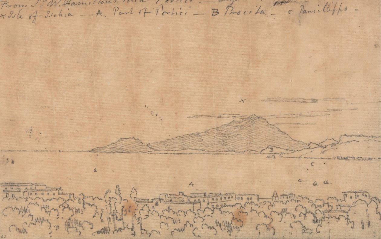 Dalla villa di Sir W. Hamilton, Portici, 12 agosto da John Robert Cozens