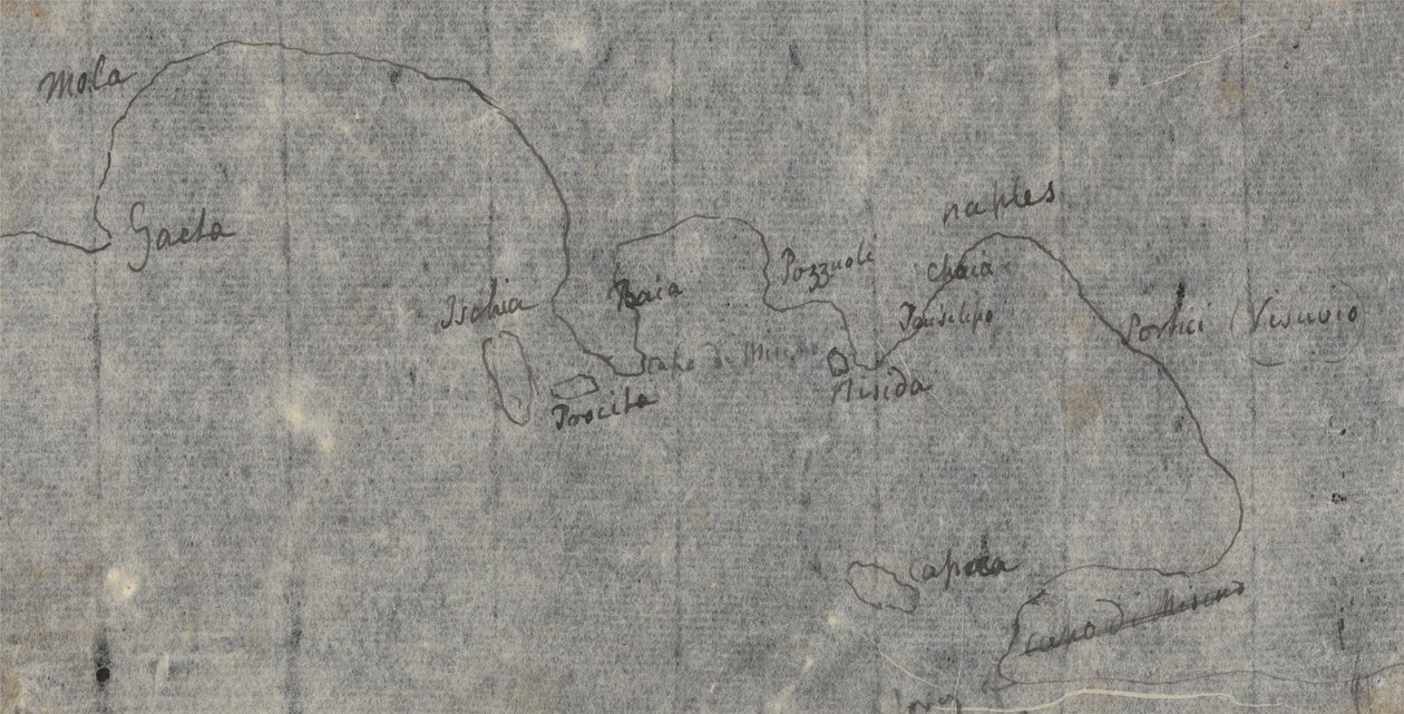 Mappa del Golfo di Napoli da John Robert Cozens